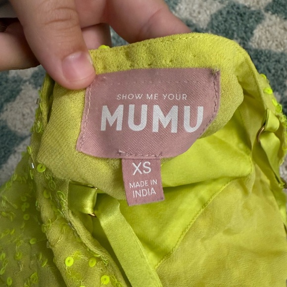 SHOW ME YOUR MUMU Suzanna slip dress size lime green yellow mini party size XS - Picture 9 of 9